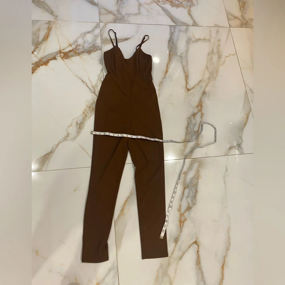 Forever 21  Brovn Jumpsuit Wide-Leg Structured - Picture 8 of 10